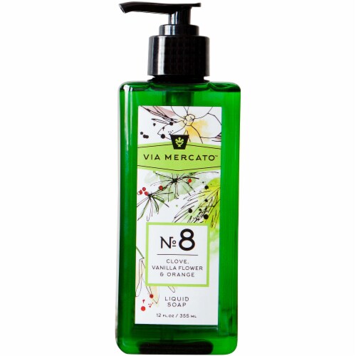 Via Mercato Liquid Hand Soap No 8 - Clove, Vanilla, & Orange Perspective: front