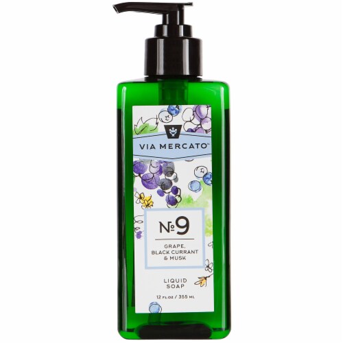 Via Mercato Liquid Hand Soap No 9 - Grape Blackcurrant & Musk Perspective: front
