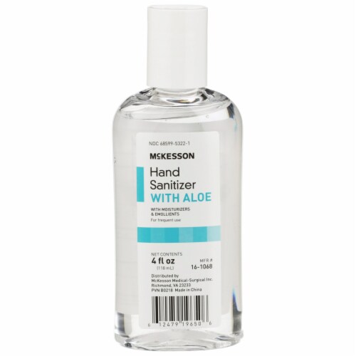 McKesson Ethyl Alcohol Fresh Scent Hand Sanitizer with Aloe 4 oz. Bottle 24 Ct Perspective: front