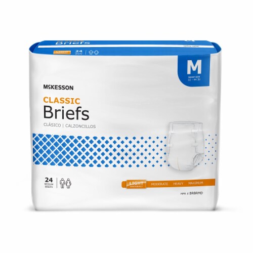McKesson Classic Adult Incontinence Brief M Light Absorbency Contoured, BRBRMD, Light, 96 Ct Perspective: front