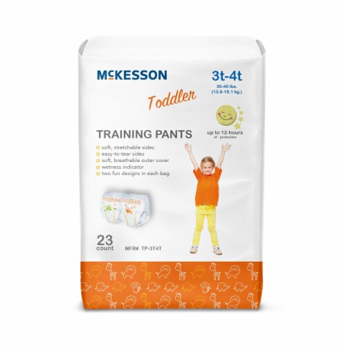 McKesson Toddler Toddler Training Pants Size 3T to 4T 30 to 40 lbs. TP-3T4T, 92 Ct Perspective: front