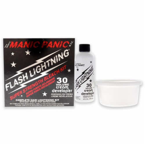 Manic Panic Flash Lightning Bleach Kit 30 Volume 1.34oz DustFree Bleach  Powder, 4oz 30Volume, 6 Pc - Foods Co.