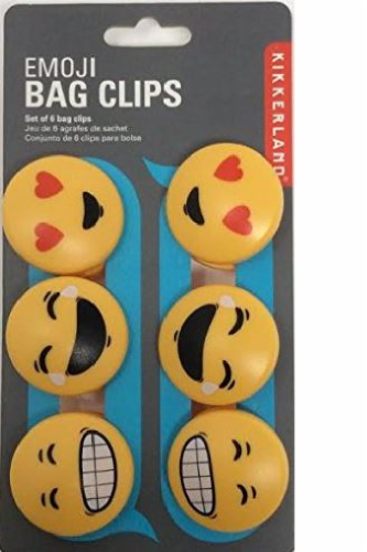 Kikkerland Emoji Bag Clips Perspective: front