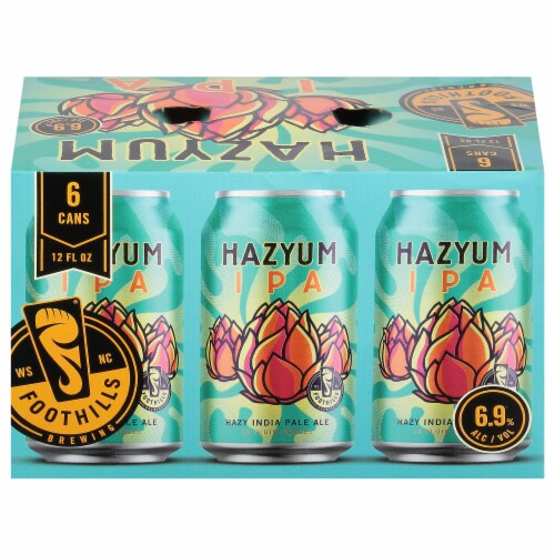 Foothills Brewing Hazyum IPA Hazy India Pale Ale Perspective: front