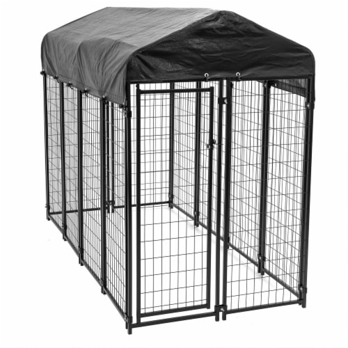 Lucky Dog Uptown Large Outdoor Covered Kennel Secure Fenced Pet Dog Crate Black 1 Piece Fred Meyer