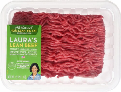 Laura’s Lean Beef® 92% Lean All Natural Ground Beef Perspective: front