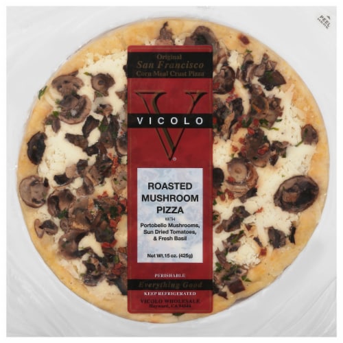 Vicolo Roasted Mushroom Corn Meal Crust Pizza Perspective: front