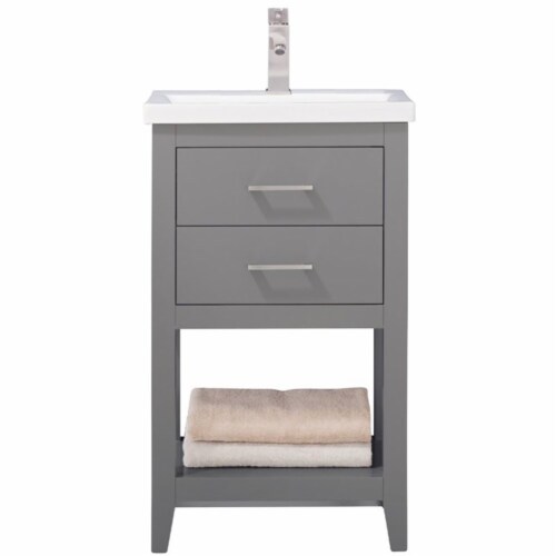 Design Element Group Cara 20  Single Sink Vanity in Gray Perspective: front