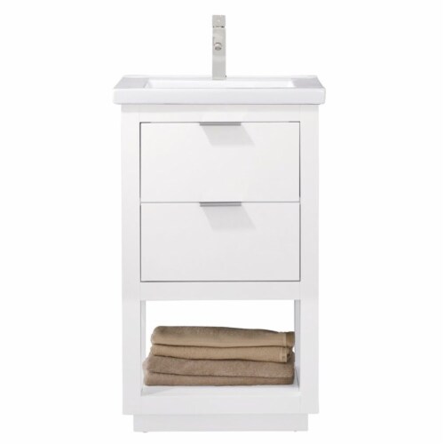 Design Element Group Klein 20  Single Sink Vanity in White Perspective: front