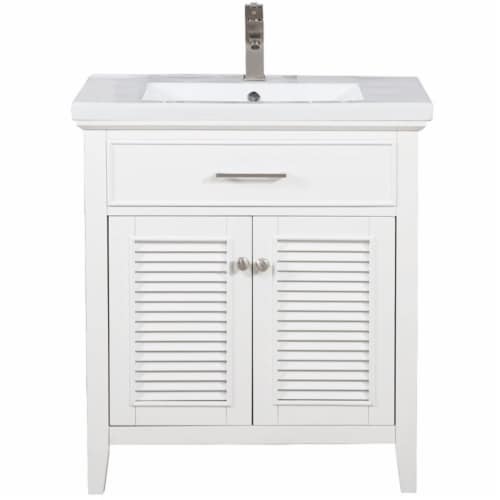 Design Element Group Cameron 30  Single Sink Vanity in White Perspective: front