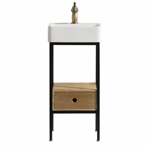 Design Element Group Cassidy 16  Single Sink Vanity in Natural Perspective: front