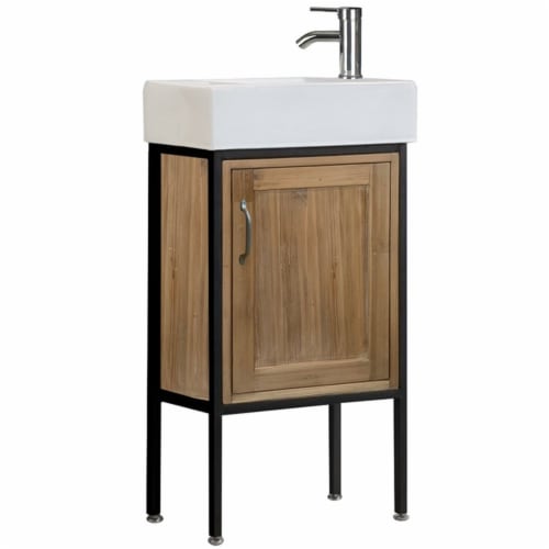 Design Element Bristol 18.5  Single Sink Vanity in Walnut Perspective: front