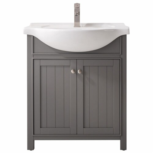Design Element Marian 30  Single Sink Vanity In Gray Perspective: front