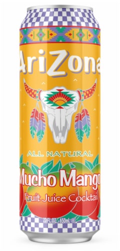 AriZona Mucho Mango Fruit Juice Cocktail Can Perspective: front