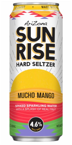 AriZona Sunrise Mucho Mango Hard Seltzer Single Can Perspective: front