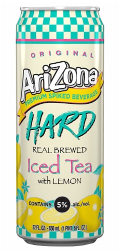 AriZona Original Premium Spiked Beverage Hard Real Brewed Iced Tea with Lemon Perspective: front