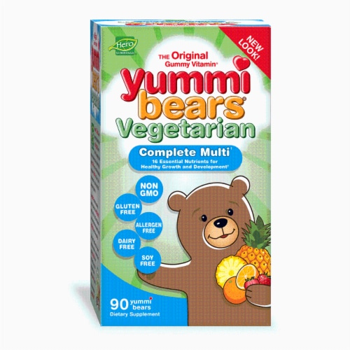 Hero Nutritionals Yummi Bears Sour Gummy Vitamins Perspective: front