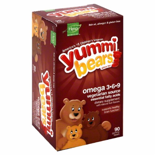 Hero Nutritionals Yummi Bears Omega 3-6-9 Perspective: front
