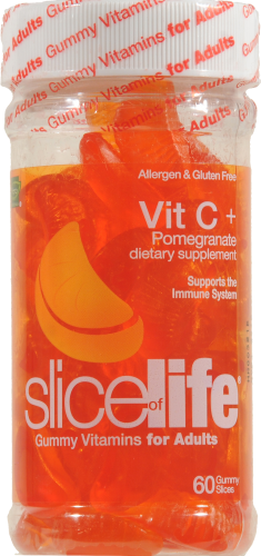 Hero Nutritionals Slice of Life Vitamin C + Pomegranate Gummy Vitamins 60 Count Perspective: front