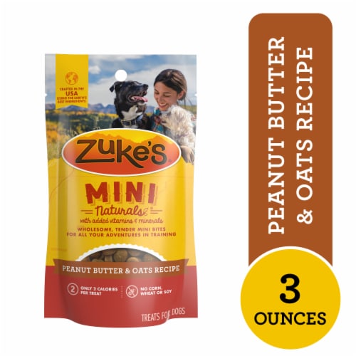 Zuke's Mini Naturals Training Dog Treats Peanut Butter & Oats Recipe Perspective: front