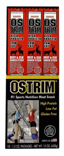 Ostrim Natural Beef & Elk Snack Stick Habanero Perspective: front