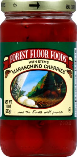 Forest Floor Foods Maraschino Cherries with Stems Perspective: front