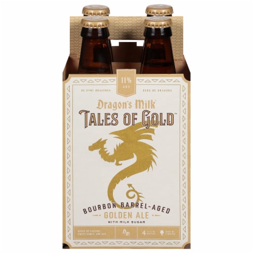 New Holland Brewing Dragon's Milk® Tales of Gold™ Bourbon Barrel-Aged with Milk Sugar Golden Ale Perspective: front