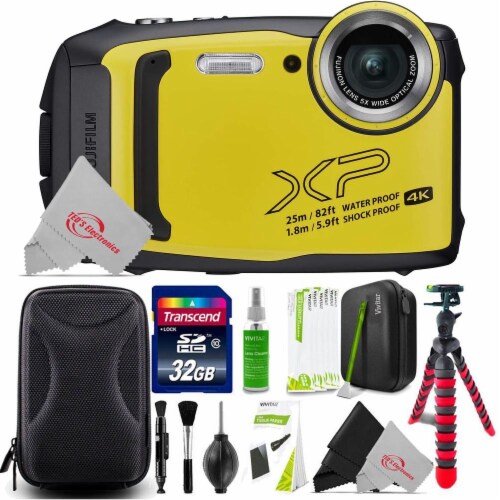 Universeel Phalanx middag Fujifilm Finepix Xp140 16.4mp Waterproof Shockproof Digital Camera Yellow +  Top Accessory Kit, 1 - Kroger