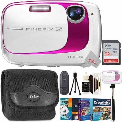 Fujifilm Finepix Z35 Digital Camera Pink / White + Kids Fun Bundle, 1