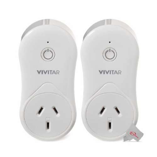 2x Vivitar Smart Home Wi-Fi Outlet + USB Port - No Hub Required Perspective: front