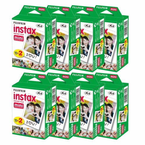 Fujifilm 2x10 Film Mini Instax Film Pack - 8 Packs - 160 Exposures Perspective: front