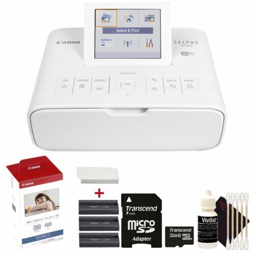 Canon Selphy CP1300 Photo Printer White + 4x6 Paper Set + 32GB Card, 1 - Kroger