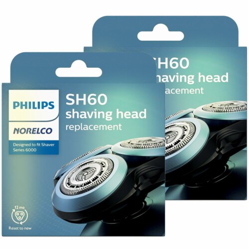 2x Philips Norelco Replacement Head for Series 6000 Shavers Black, 1