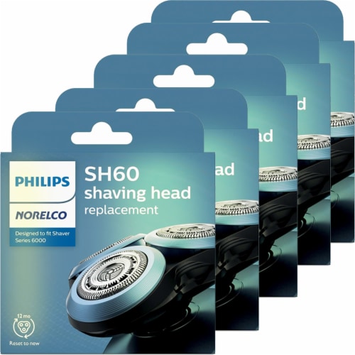 5x Philips Norelco Replacement Head for Series 6000 Shavers Black, 1