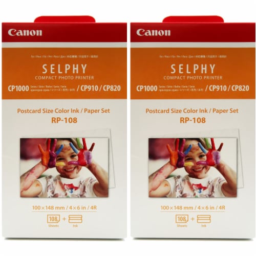 2x Canon RP-108 High-Capacity Color Ink/Paper Set for SELPHY CP910