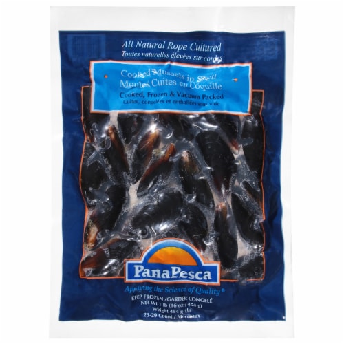PanaPesca Mussels in Shell Perspective: front