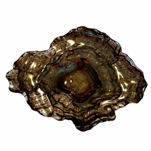 Red Pomegranate 1616-2 Oyster Bowl, Platinum & Silver - Small Perspective: front