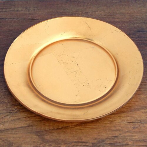 Red Pomegranate 4981-2 Gilt Premiere Gilded Dinner Plates, Silver - Set of 4 Perspective: front