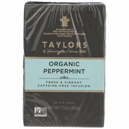 Taylors of Harrogate Organic Peppermint Tea Bags Perspective: front