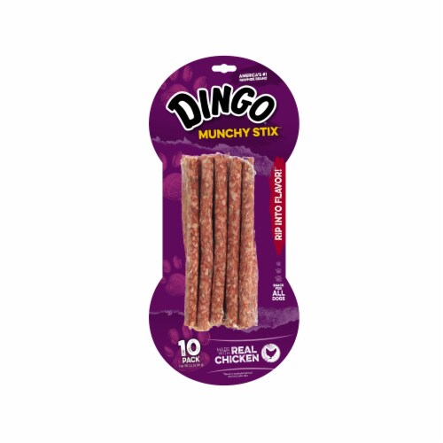 Dingo Munchy Stix Real Chicken Rawhide Dog Treats Perspective: front