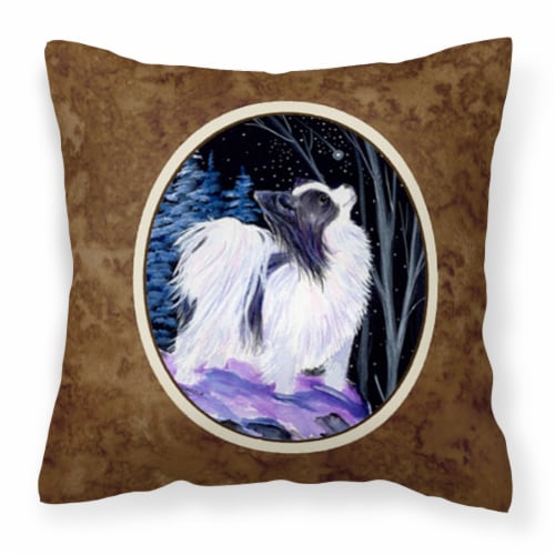 Carolines Treasures SS8383PW1414 Starry Night Papillon Fabric Decorative Pillow Perspective: front