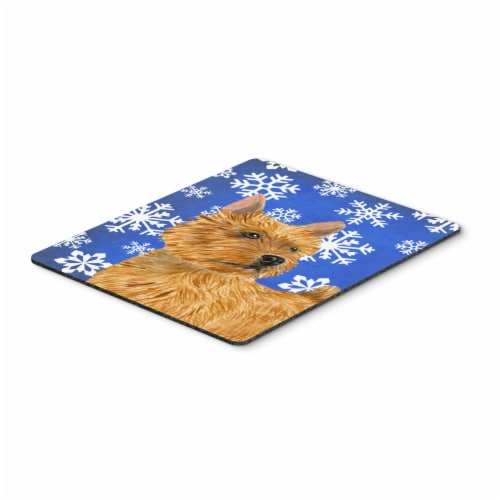 Caroline'sNorwich Terrier Winter Snowflakes  Pad/Hot Pad/Trivet (SS4637MP) Perspective: front