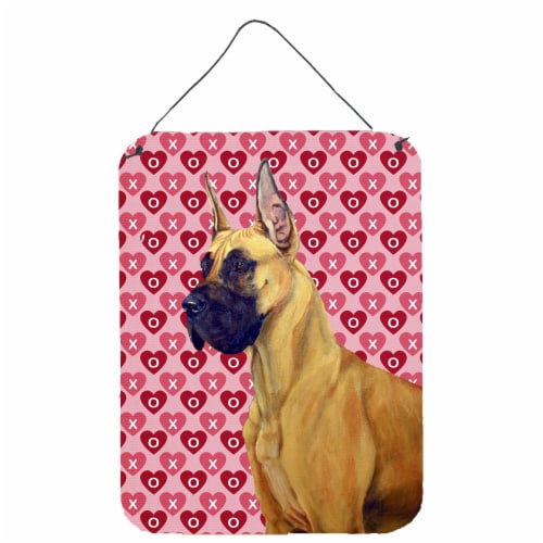Great Dane Hearts Love and Valentine's Day Portrait Wall or Door Hanging Prints Perspective: front