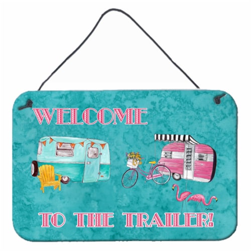 Carolines Treasures  8760DS812 Welcome to the Trailer Wall or Door Hanging Print Perspective: front