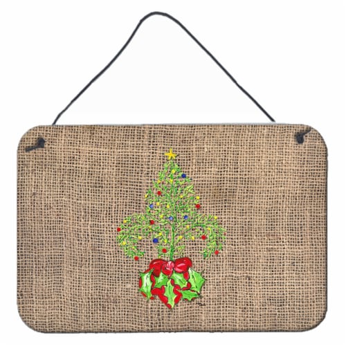 Carolines Treasures  8745DS812 Christmas Tree Fleur de lis Wall or Door Hanging Perspective: front