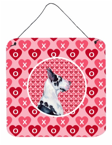 Great Dane Hearts Love and Valentine's Day Portrait Wall or Door Hanging Prints Perspective: front