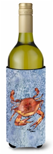Carolines Treasures  8147LITERK Crab Wine Bottle Hugger Perspective: front