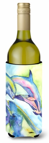 Carolines Treasures  8548LITERK Dolphin Wine Bottle Hugger Perspective: front