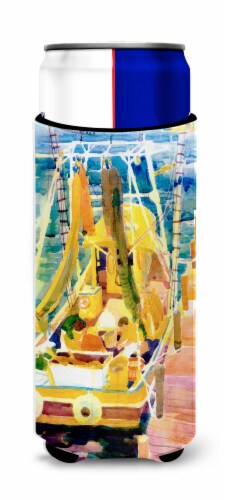 Carolines Treasures 6022MUK Shrimp Boats Ultra Hugger for slim cans Perspective: front