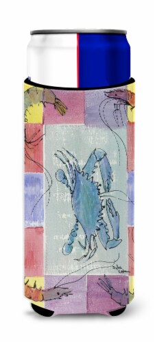Carolines Treasures 8021MUK Crab and Shrimp Ultra Hugger for slim cans Perspective: front